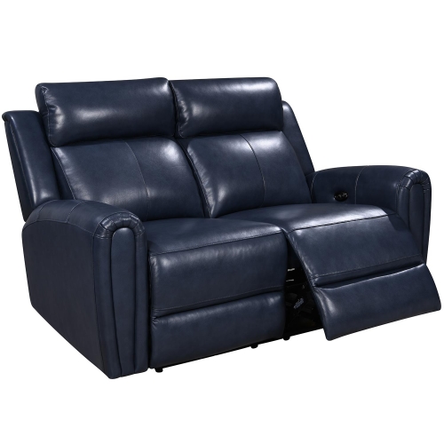 Jonathan Power Loveseat in Blue Leather