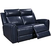 Jonathan Power Loveseat in Blue Leather