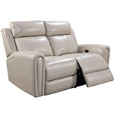 Jonathan Power Loveseat in Cream Leather