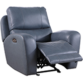 Bel Air Power Reclining Glider in Blue Leather