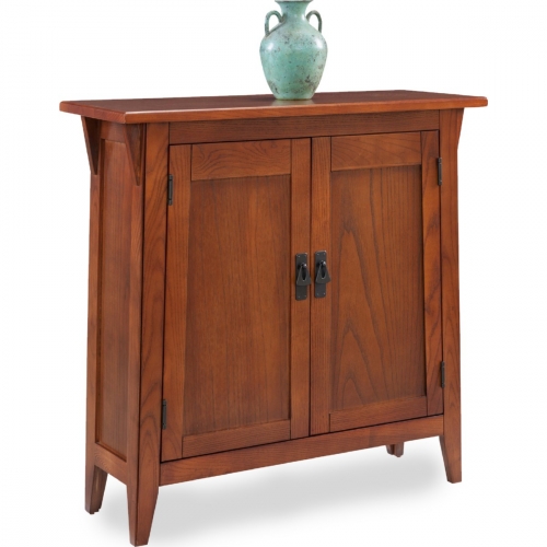 Mission Foyer Cabinet Hall Stand with Adjustable Shelf in Russet