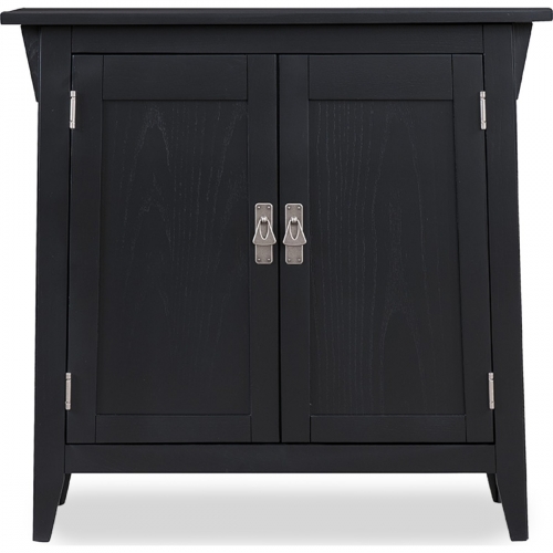 Mission Foyer Cabinet Hall Stand with Adjustable Shelf in Slate Black Finish