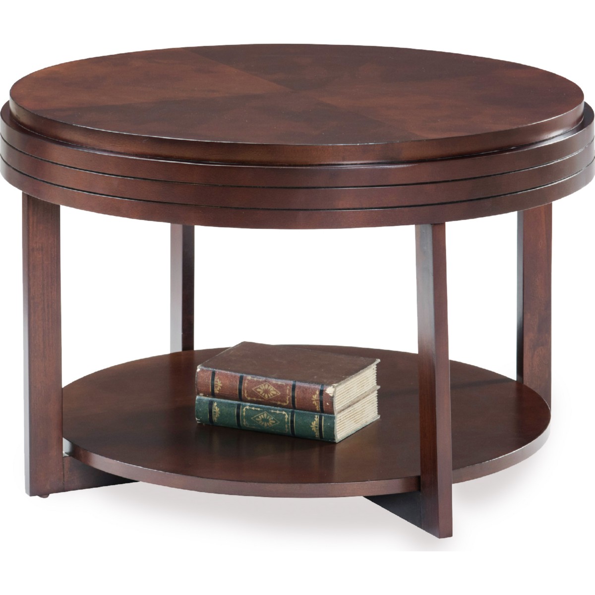 Leick 10108-CH Round Small Coffee Table in Chocolate Cherry Finish w