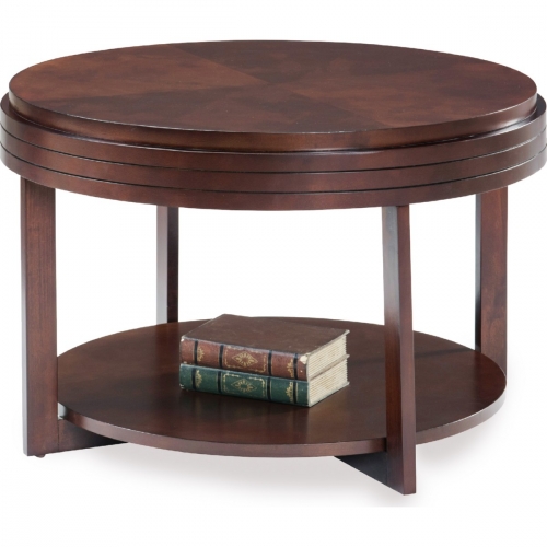 Round Small Coffee Table in Chocolate Cherry Finish