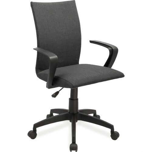 Black Linen Apostrophe Office Chair with Black Caster Base