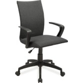 Black Linen Apostrophe Office Chair with Black Caster Base