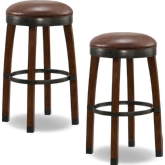 Sienna Cask Stave Bar Stool w/ Sable Leatherette Seat (Set of 2)