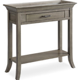 Traditional Wood Tray Edge Console Table with Drawer in Smoke Graywash