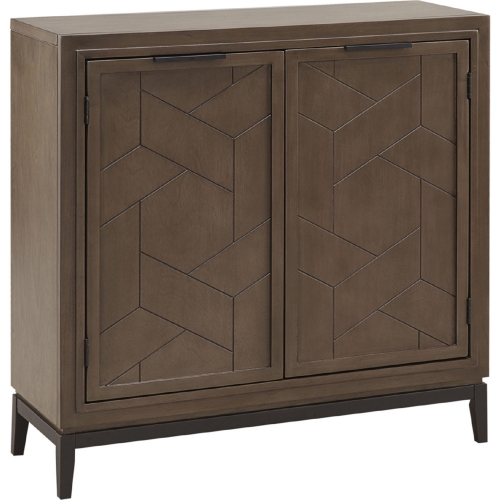 Emmett Foyer Cabinet in Riverstone Wood & Matte Black Metal
