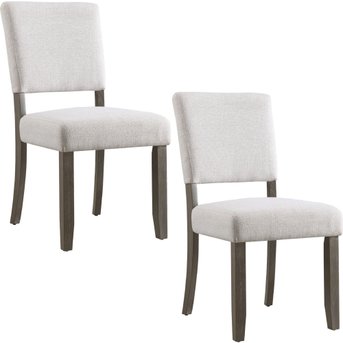 Dining Chair in Wood & Heather Gray Fabric (Set of 2)
