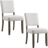 Dining Chair in Wood & Heather Gray Fabric (Set of 2)