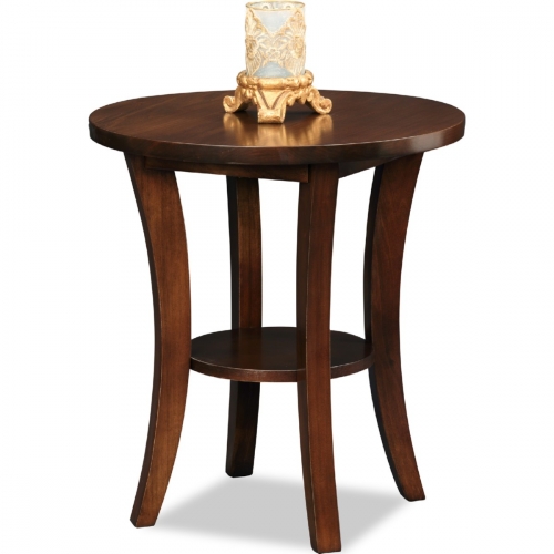 Boa Round Side Table in Chocolate Oak Finish