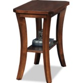 Boa Narrow Chairside Table in Chocolate Oak Finish