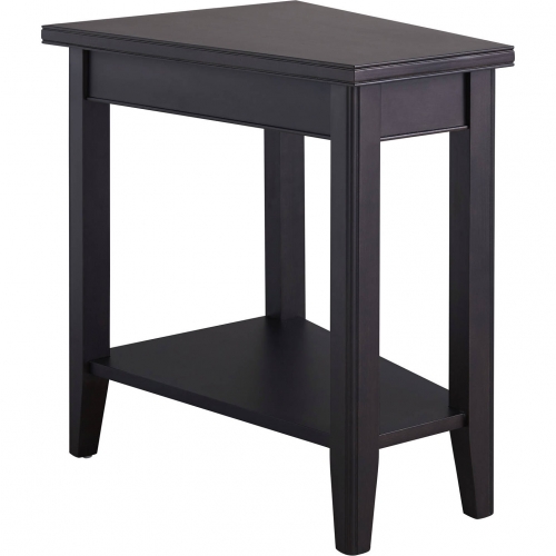 Laurent Recliner Wedge Table with Shelf in Black Wood