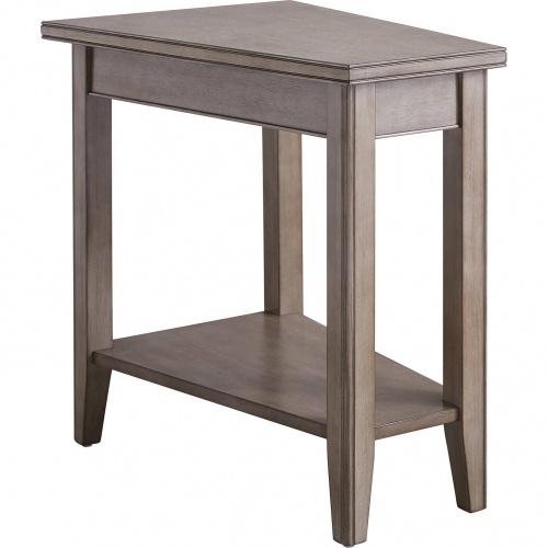 Laurent Recliner Wedge Table with Shelf in Smoke Gray Wood