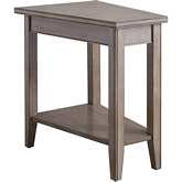 Laurent Recliner Wedge Table with Shelf in Smoke Gray Wood