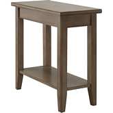 Laurent Narrow End Table with Shelf in Smoke Gray Wood