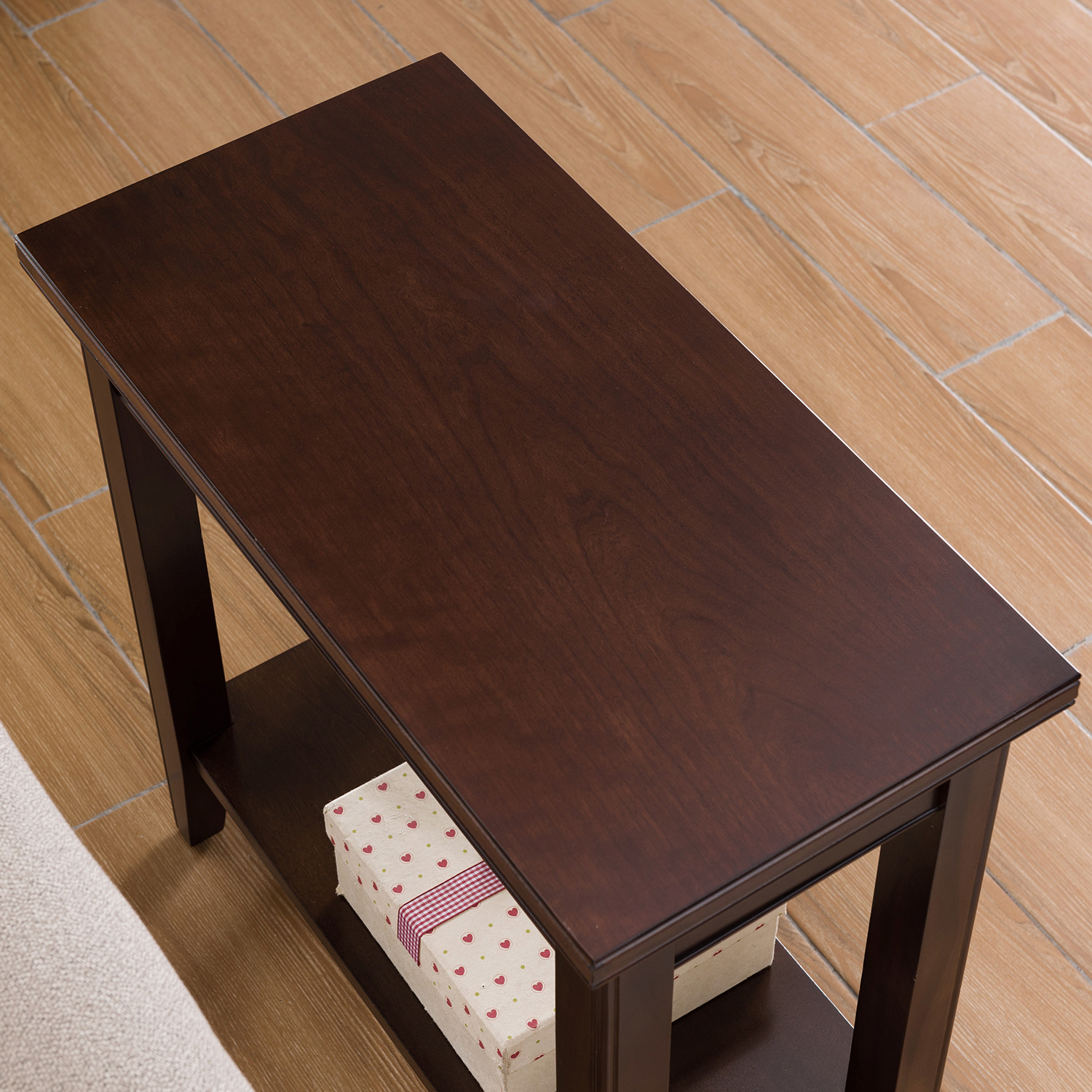 Leick 10505 Laurent Collection Narrow Chairside Table in Chocolate