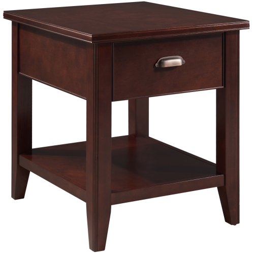 Laurent Side Table with Secret Compartment in Chocolate Cherry