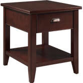 Laurent Side Table with Secret Compartment in Chocolate Cherry