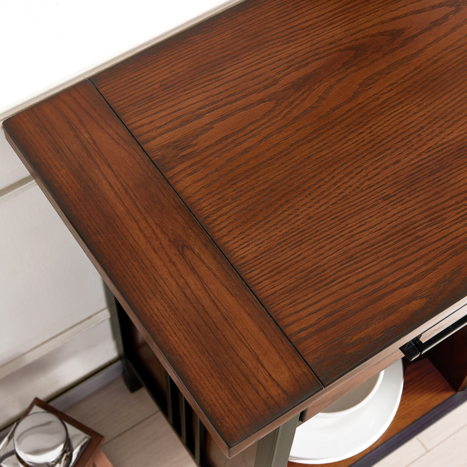 Leick Furniture Ironcraft Mini Bar Wine Stand in Mission Oak - Thumbnail 5