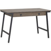 Empiria Computer Desk in Gray Wood & Black Metal