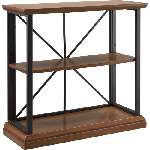Finnick Bookcase in Willow Finish Wood & Gunmetal