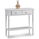 Coastal 1 Drawer Narrow Hall Stand Sofa Table in Orchid White Finish Wood