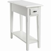 Haven Ridge 1 Drawer Narrow End Table in Distressed Farmhouse White Wood