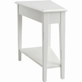 Haven Ridge 1 Drawer Wedge End Table in Distressed Farmhouse White Wood
