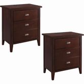 Laurent 1 Drawer Nightstand with Charging Station in Chocolate Cherry (Set of 2)