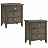 Laurent 1 Drawer Nightstand with Charging Station in Smoke Gray Wash (Set of 2)