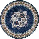 Wendlyn Multicolor Medallion Boho Chic Area Rug 5' Round