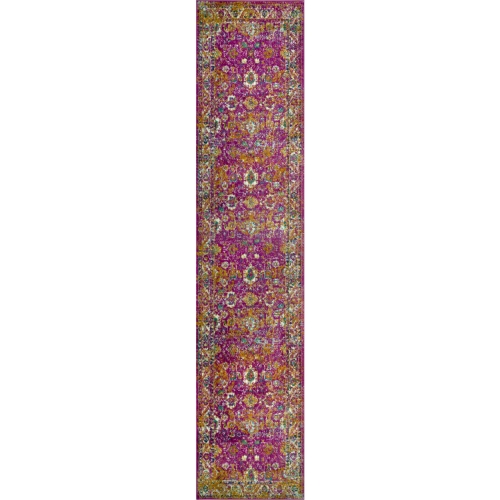 Laraline Turkish Medallion Faded Fuchsia Area Rug 2 x 10 Runner