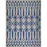 Cusp Moroccan Pattern Indoor Outdoor Area Rug Rectangle 5'3" x 7' in Gray & Blue