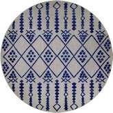Cusp Moroccan Pattern Indoor Outdoor Area Rug Round 5'3" in Gray & Blue