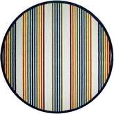 Blithe Colorful Line Indoor Outdoor Area Rug Round 5'3" in Multicolor