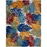 Talipot Palm Indoor Outdoor Area Rug Rectangle 7'10" x 10' in Multicolor