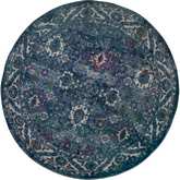 Laraline Turkish Medallion Faded Turquoise Area Rug 5' Round