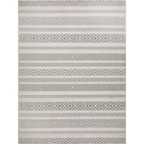 Everald Multi Pattern Indoor Outdoor Area Rug Rectangle 6'7" x 9'6" in Gray