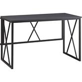 Collapsible X Desk in Gray Herringbone & Matte Black