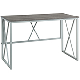 Collapsible X Desk in Weathered Wood & Satin Nickel