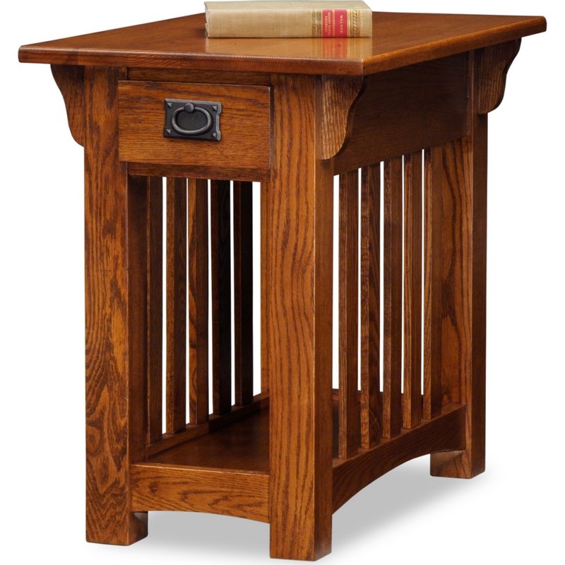 Leick 8206 Mission Impeccable Chairside Table in Medium Oak