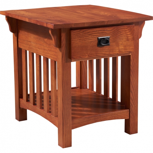 Mission Impeccable Side Table with Secret Compartment in Oak