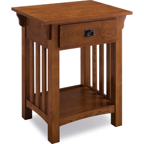 Mission Impeccable Nightstand with Drawer in Oak & Iron