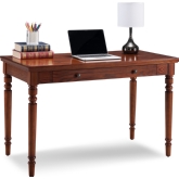 Farmhouse Oak Turned Leg Laptop Desk with Drawer in Mission Oak