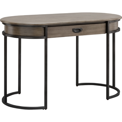 Oval Desk in Smoke Gray & Metal