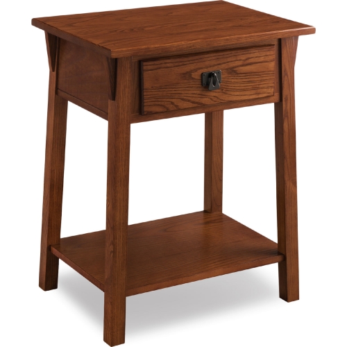 Mission Nightstand in Russet Finish with Canted Legs