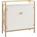 Claudette Mixed Metal & Wood Foyer Cabinet in White & Gold