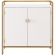 Claudette Mixed Metal & Wood Foyer Cabinet in White & Gold